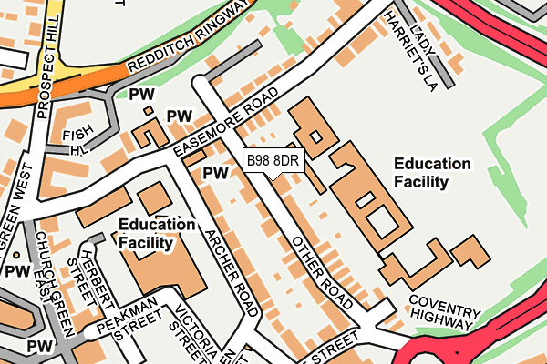 B98 8DR map - OS OpenMap – Local (Ordnance Survey)