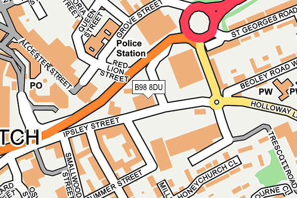 B98 8DU map - OS OpenMap – Local (Ordnance Survey)