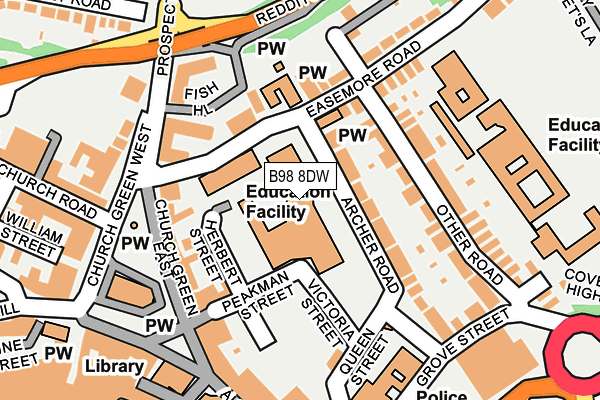 B98 8DW map - OS OpenMap – Local (Ordnance Survey)