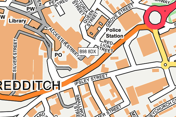 B98 8DX map - OS OpenMap – Local (Ordnance Survey)