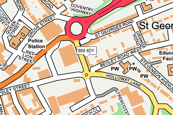 B98 8DY map - OS OpenMap – Local (Ordnance Survey)