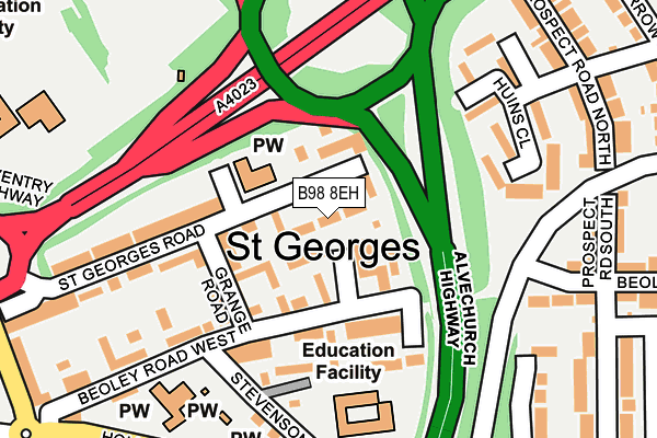 B98 8EH map - OS OpenMap – Local (Ordnance Survey)