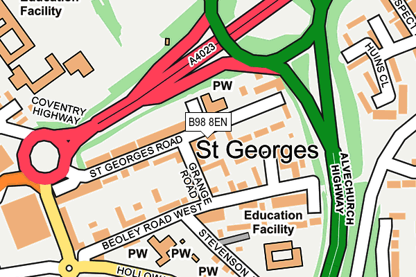 B98 8EN map - OS OpenMap – Local (Ordnance Survey)