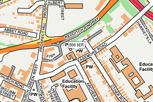 B98 8ER map - OS OpenMap – Local (Ordnance Survey)