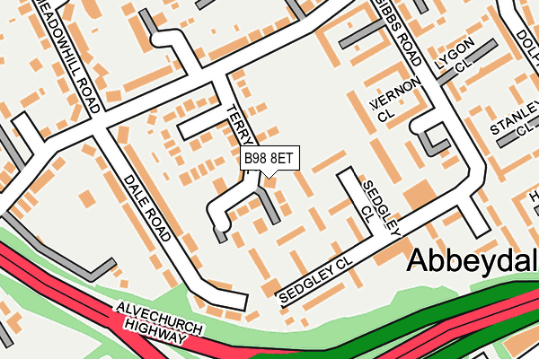 B98 8ET map - OS OpenMap – Local (Ordnance Survey)