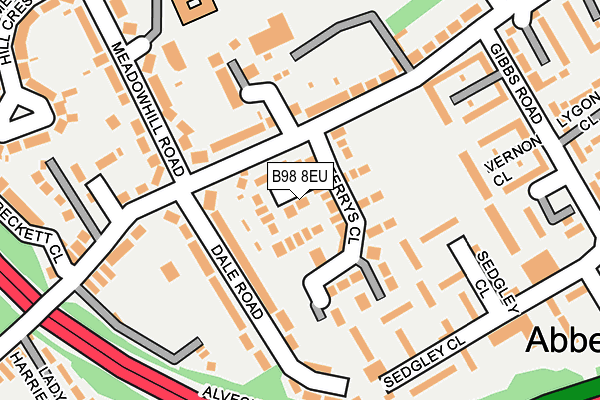 B98 8EU map - OS OpenMap – Local (Ordnance Survey)