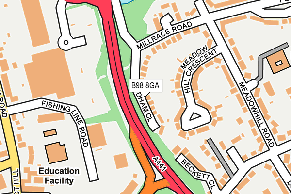 B98 8GA map - OS OpenMap – Local (Ordnance Survey)