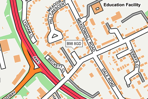 B98 8GD map - OS OpenMap – Local (Ordnance Survey)