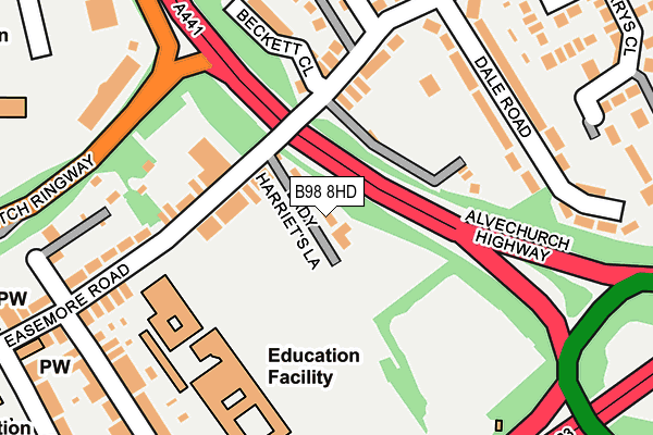 B98 8HD map - OS OpenMap – Local (Ordnance Survey)