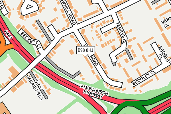 B98 8HJ map - OS OpenMap – Local (Ordnance Survey)