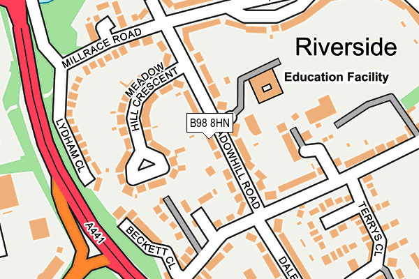 B98 8HN map - OS OpenMap – Local (Ordnance Survey)