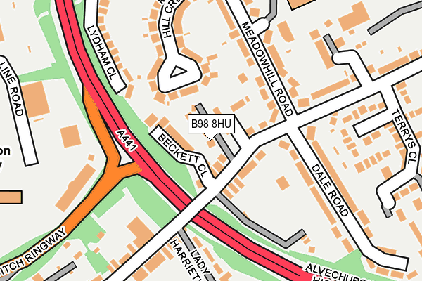 B98 8HU map - OS OpenMap – Local (Ordnance Survey)