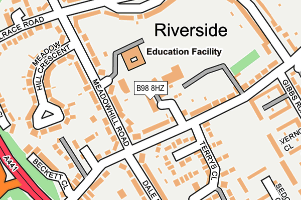 B98 8HZ map - OS OpenMap – Local (Ordnance Survey)