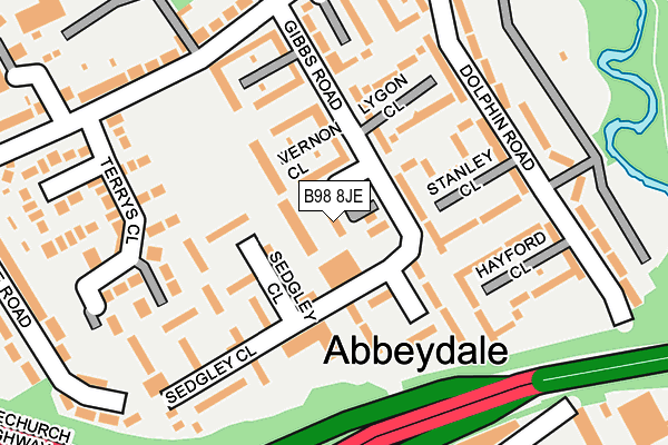 B98 8JE map - OS OpenMap – Local (Ordnance Survey)