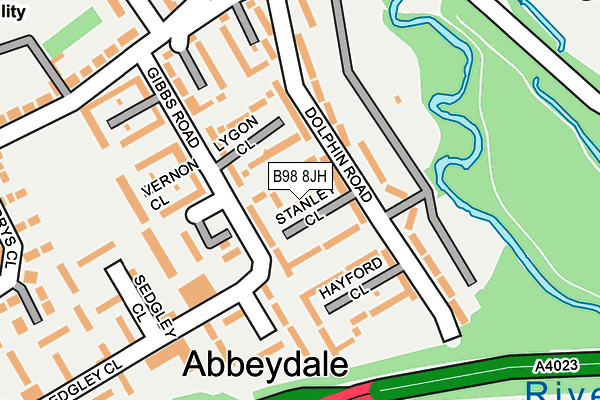 B98 8JH map - OS OpenMap – Local (Ordnance Survey)