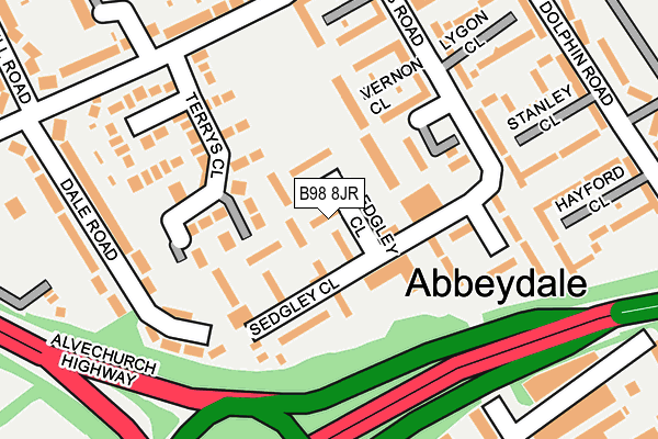 B98 8JR map - OS OpenMap – Local (Ordnance Survey)