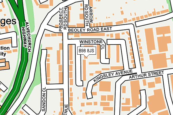 B98 8JS map - OS OpenMap – Local (Ordnance Survey)