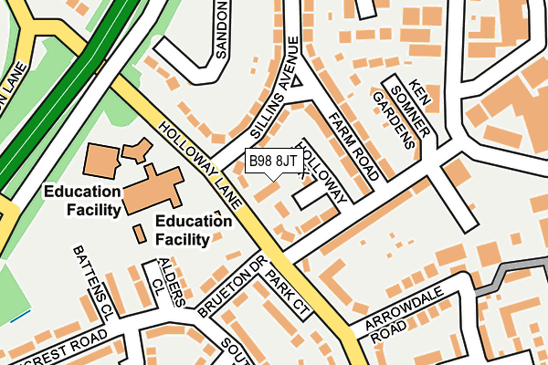 B98 8JT map - OS OpenMap – Local (Ordnance Survey)