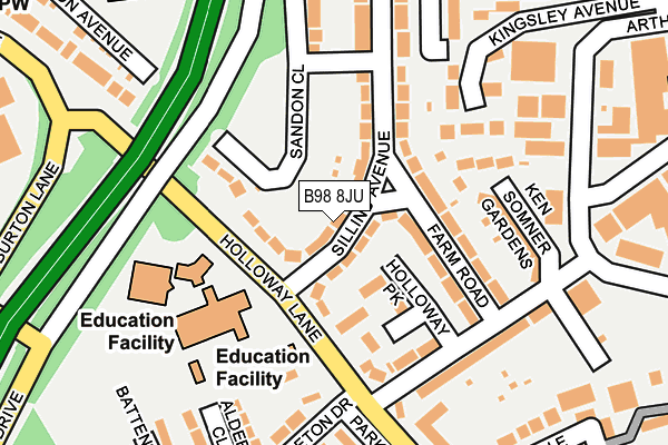 B98 8JU map - OS OpenMap – Local (Ordnance Survey)