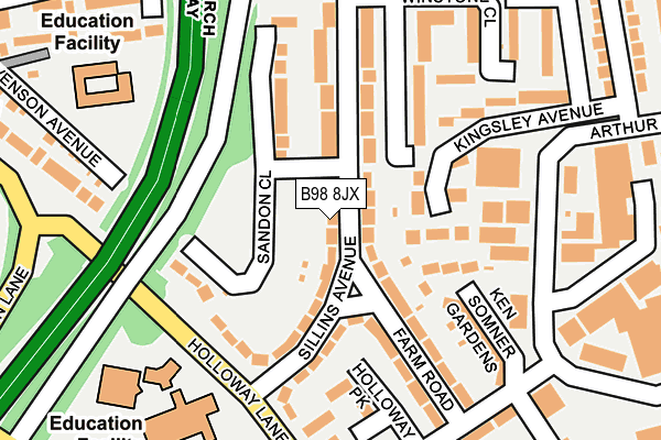 B98 8JX map - OS OpenMap – Local (Ordnance Survey)