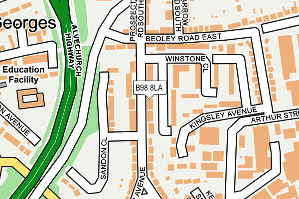 B98 8LA map - OS OpenMap – Local (Ordnance Survey)