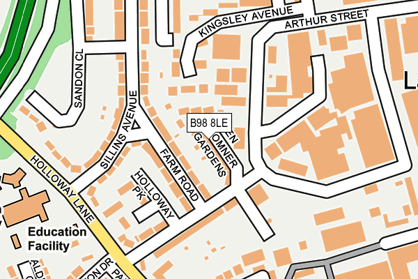 B98 8LE map - OS OpenMap – Local (Ordnance Survey)