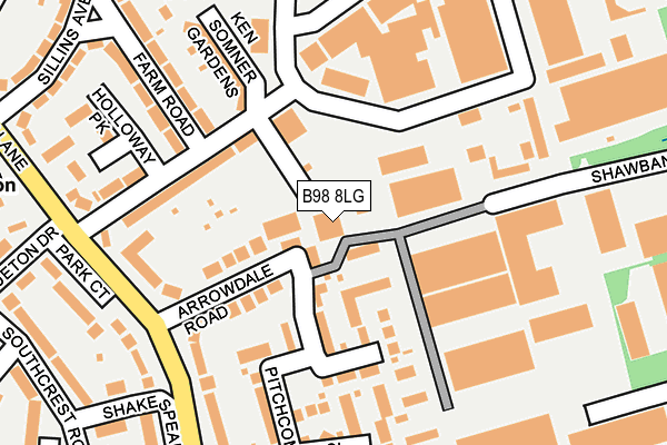 B98 8LG map - OS OpenMap – Local (Ordnance Survey)