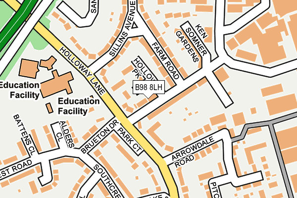 B98 8LH map - OS OpenMap – Local (Ordnance Survey)