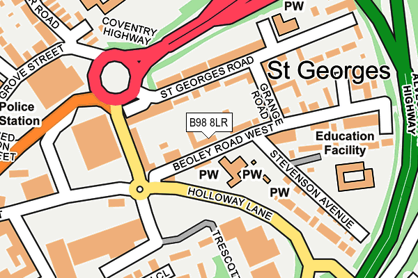 B98 8LR map - OS OpenMap – Local (Ordnance Survey)