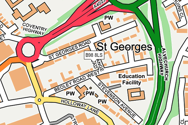 B98 8LS map - OS OpenMap – Local (Ordnance Survey)