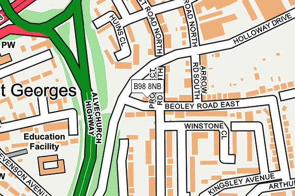 B98 8NB map - OS OpenMap – Local (Ordnance Survey)