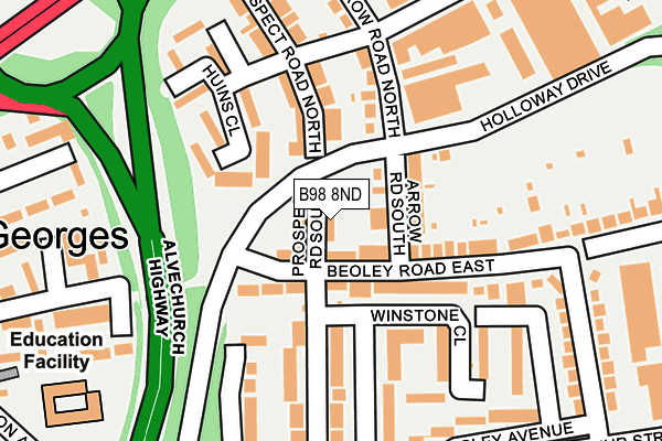 B98 8ND map - OS OpenMap – Local (Ordnance Survey)