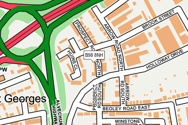 B98 8NH map - OS OpenMap – Local (Ordnance Survey)