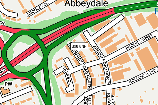 B98 8NP map - OS OpenMap – Local (Ordnance Survey)