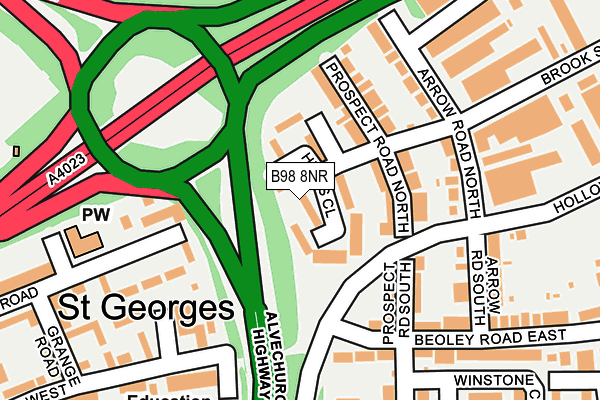 B98 8NR map - OS OpenMap – Local (Ordnance Survey)