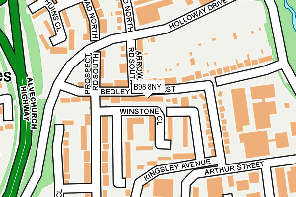 B98 8NY map - OS OpenMap – Local (Ordnance Survey)