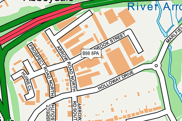 B98 8PA map - OS OpenMap – Local (Ordnance Survey)