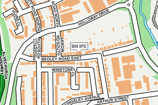 B98 8PD map - OS OpenMap – Local (Ordnance Survey)