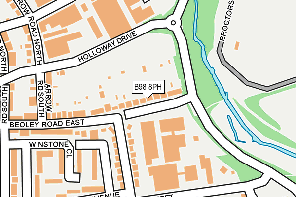 B98 8PH map - OS OpenMap – Local (Ordnance Survey)