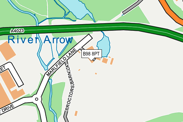 B98 8PT map - OS OpenMap – Local (Ordnance Survey)