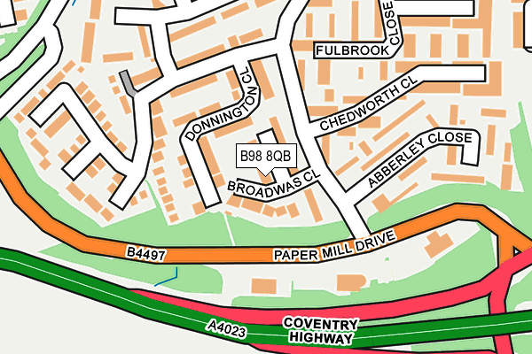 B98 8QB map - OS OpenMap – Local (Ordnance Survey)