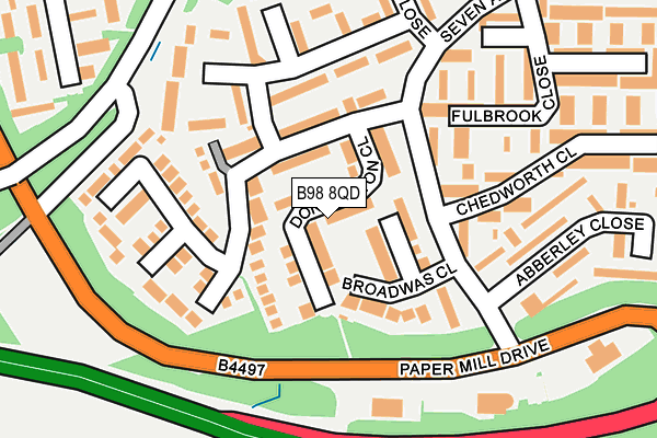 B98 8QD map - OS OpenMap – Local (Ordnance Survey)