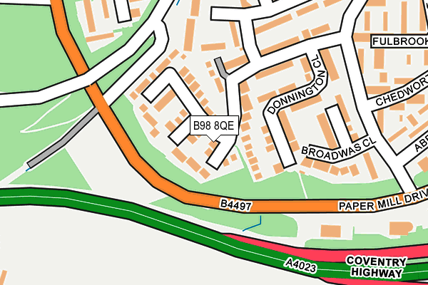 B98 8QE map - OS OpenMap – Local (Ordnance Survey)