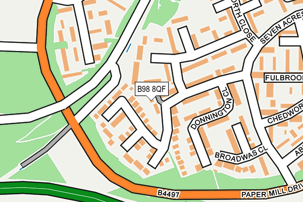 B98 8QF map - OS OpenMap – Local (Ordnance Survey)