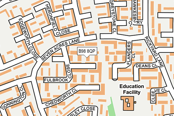 B98 8QP map - OS OpenMap – Local (Ordnance Survey)