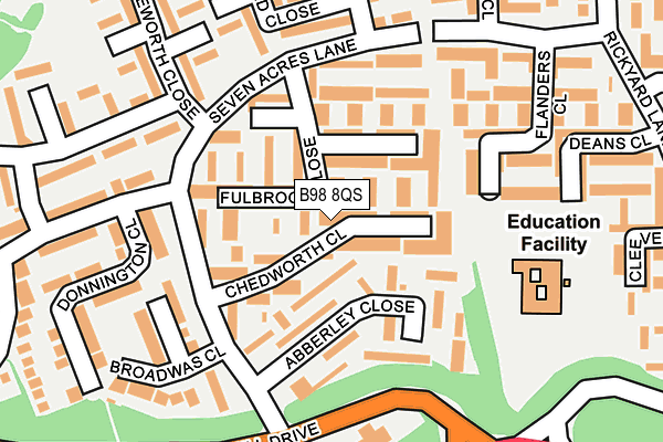 B98 8QS map - OS OpenMap – Local (Ordnance Survey)