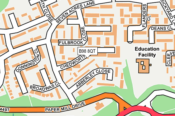 B98 8QT map - OS OpenMap – Local (Ordnance Survey)