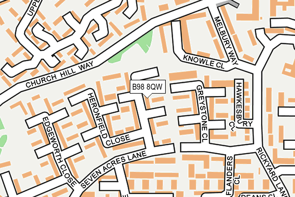 B98 8QW map - OS OpenMap – Local (Ordnance Survey)