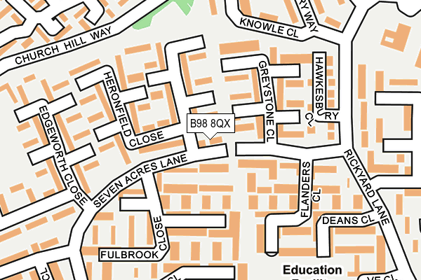 B98 8QX map - OS OpenMap – Local (Ordnance Survey)