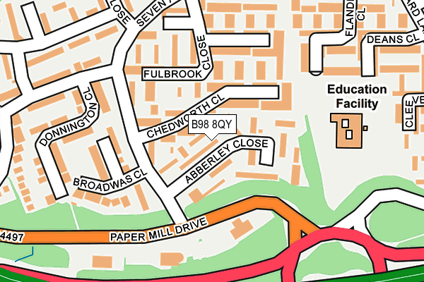 B98 8QY map - OS OpenMap – Local (Ordnance Survey)